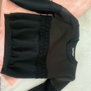 Black embellished crewneck